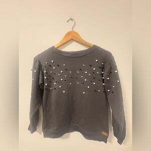 Boboli Kids Charcoal Beaded Sweatshirt